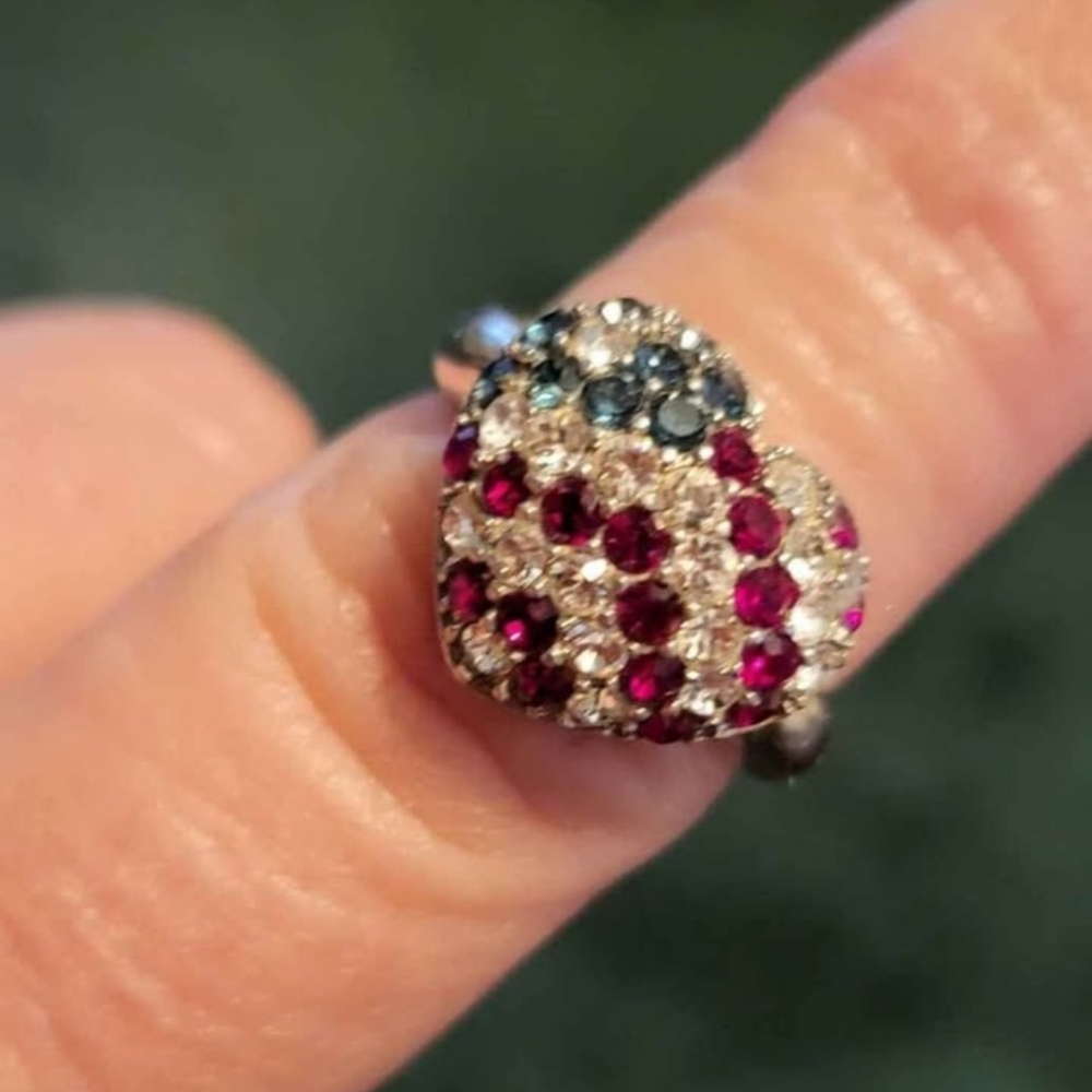 Sterling Silver American Flag Ring Size 7 Avon